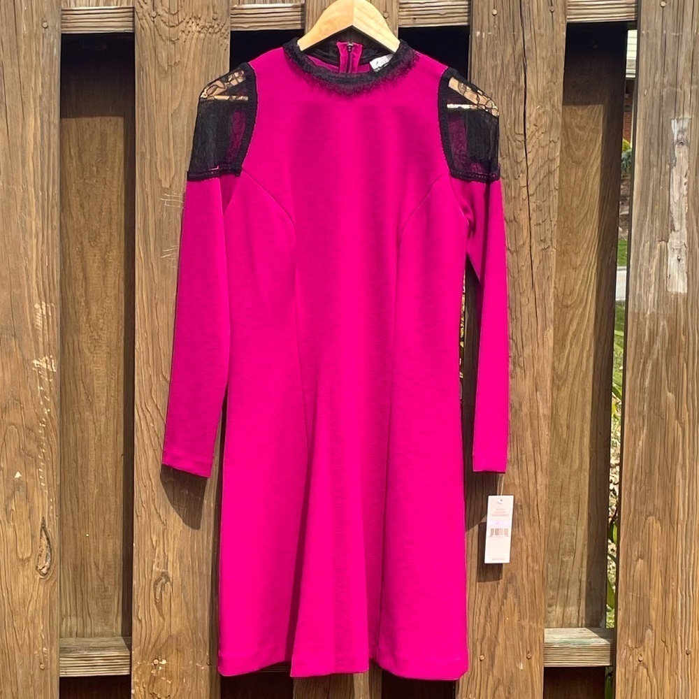 Nanette Lepore lace cold shoulder dress